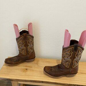 Nocona Womens Western Cowboy Boots Size 9B Square Toe Brown Broken-in Distressed